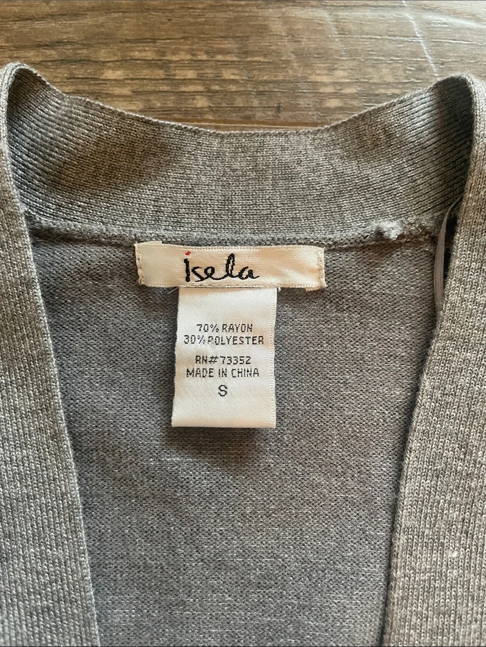 Isela Light Gray Open-Front Cardigan with Ruffle Cuffs Size Small - Picture 2 of 8